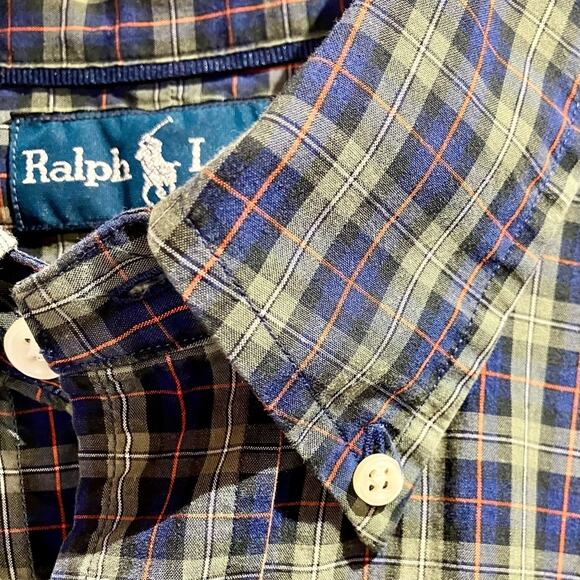 VTG Polo Ralph Lauren Plaid Long Sleeve Button Down Shirt Classic Fit Size M - Picture 5 of 11